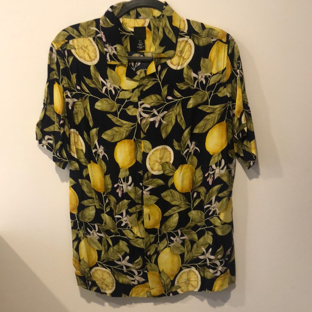 Floral and Lemon short sleeve button up